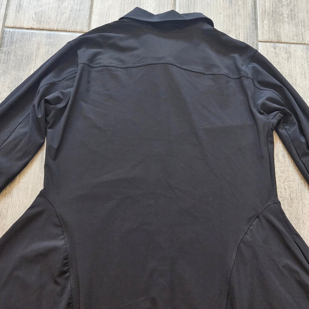 Athleta Cosmic Layer Dress Size S Black Long Sleeve Midi Pockets Stretch Minimal - Picture 9 of 12